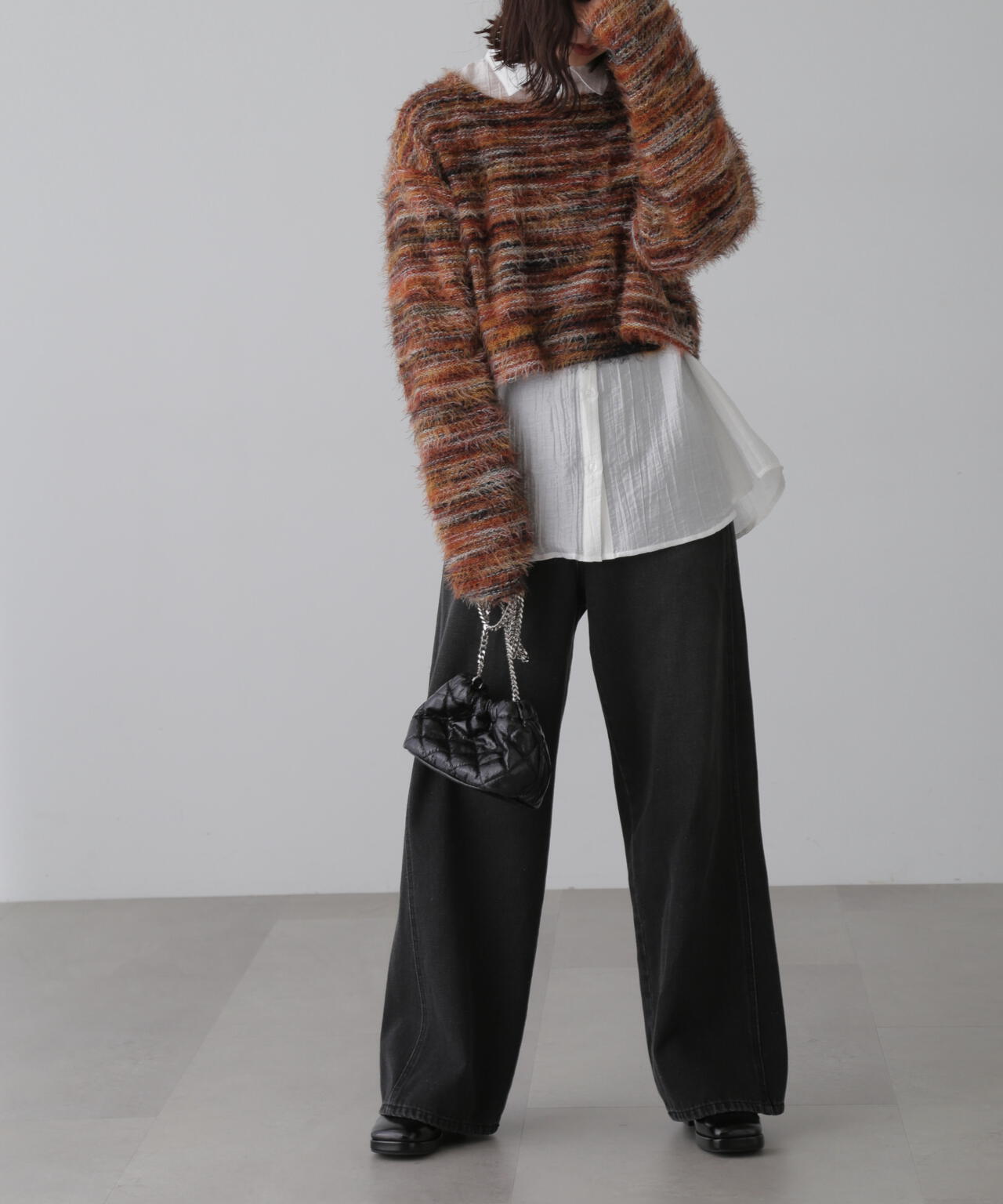 【3サイズ展開XS-L】サイドパネルヴィンテージライクワイドデニム【低身長サイズ有】