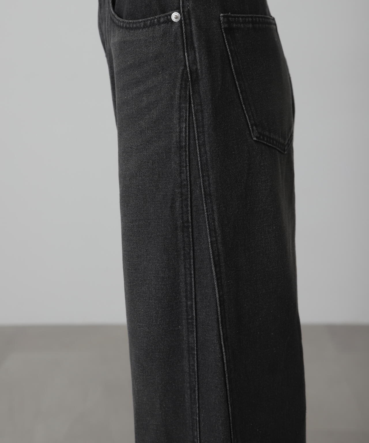 【3サイズ展開XS-L】サイドパネルヴィンテージライクワイドデニム【低身長サイズ有】