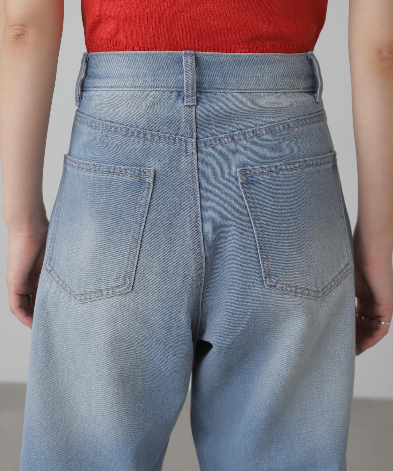 【3サイズ展開XS-L】サイドパネルヴィンテージライクワイドデニム【低身長サイズ有】