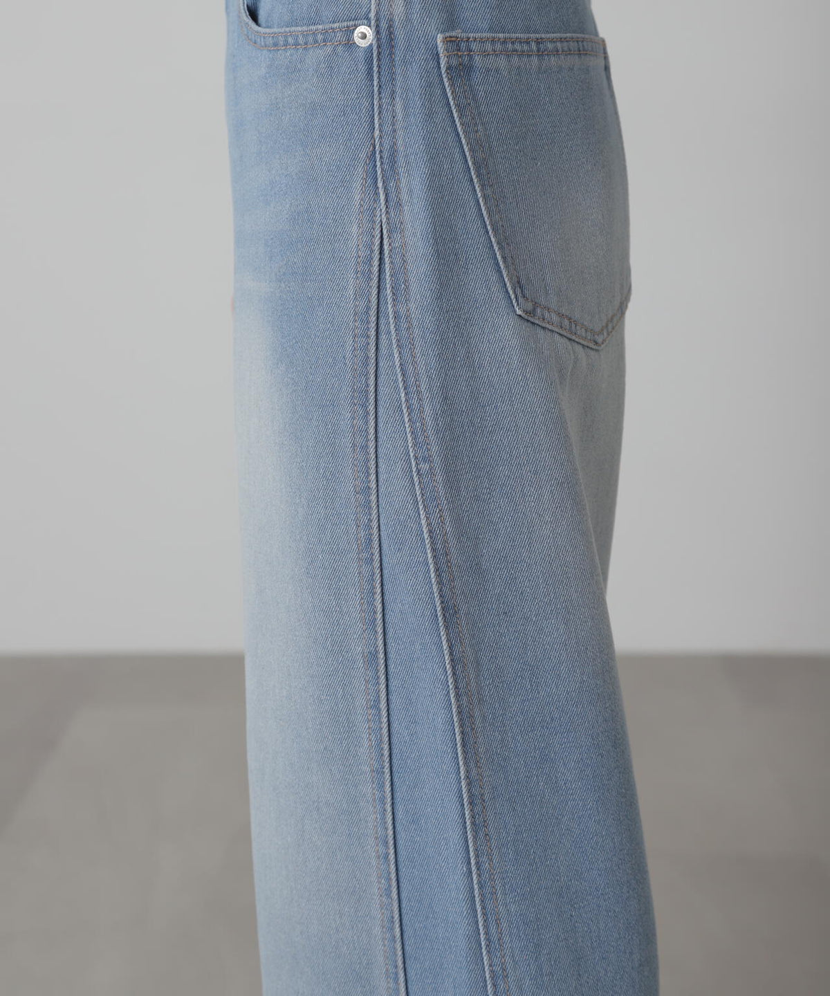 【3サイズ展開XS-L】サイドパネルヴィンテージライクワイドデニム【低身長サイズ有】