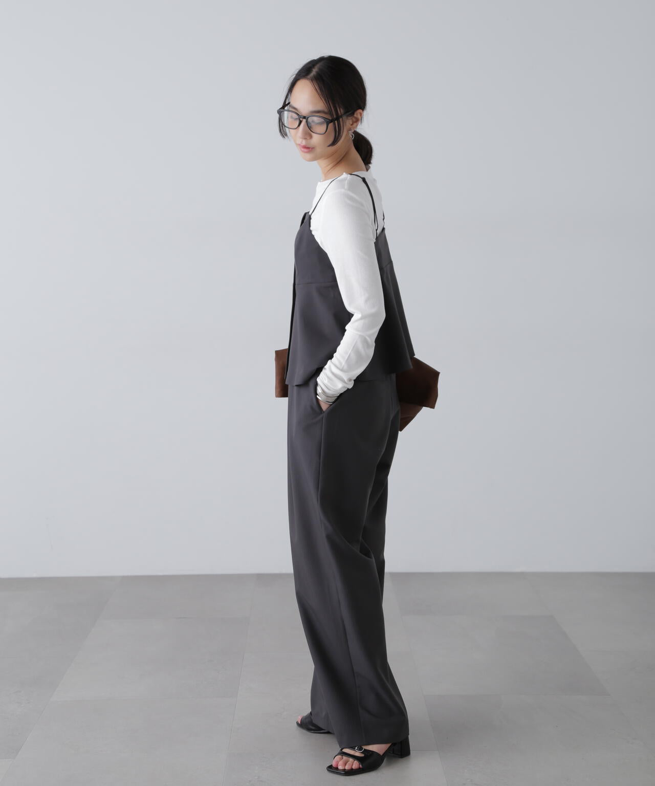 〈セットアップ対応〉ペプラムキャミソールビスチェ