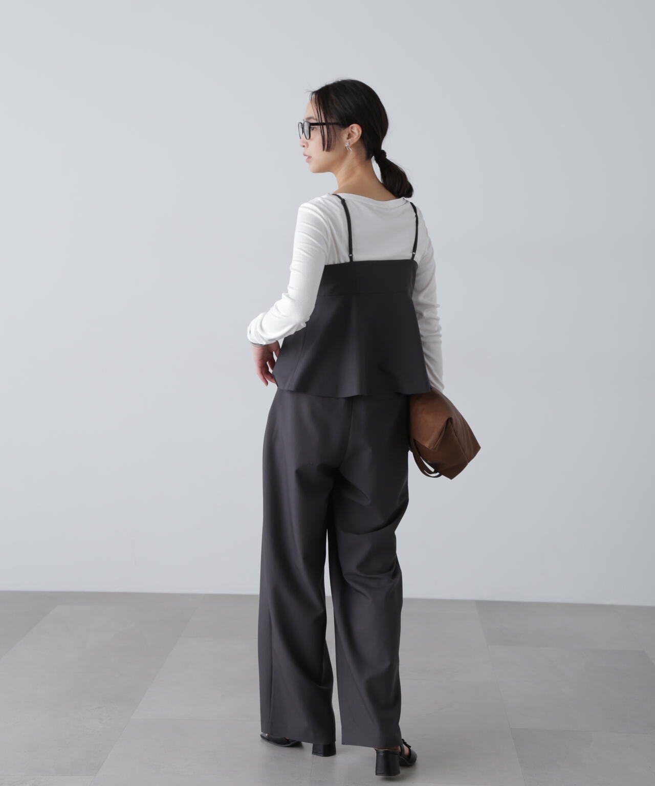 〈セットアップ対応〉ペプラムキャミソールビスチェ