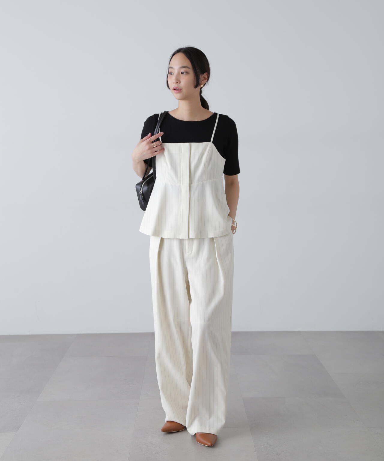 〈セットアップ対応〉ペプラムキャミソールビスチェ