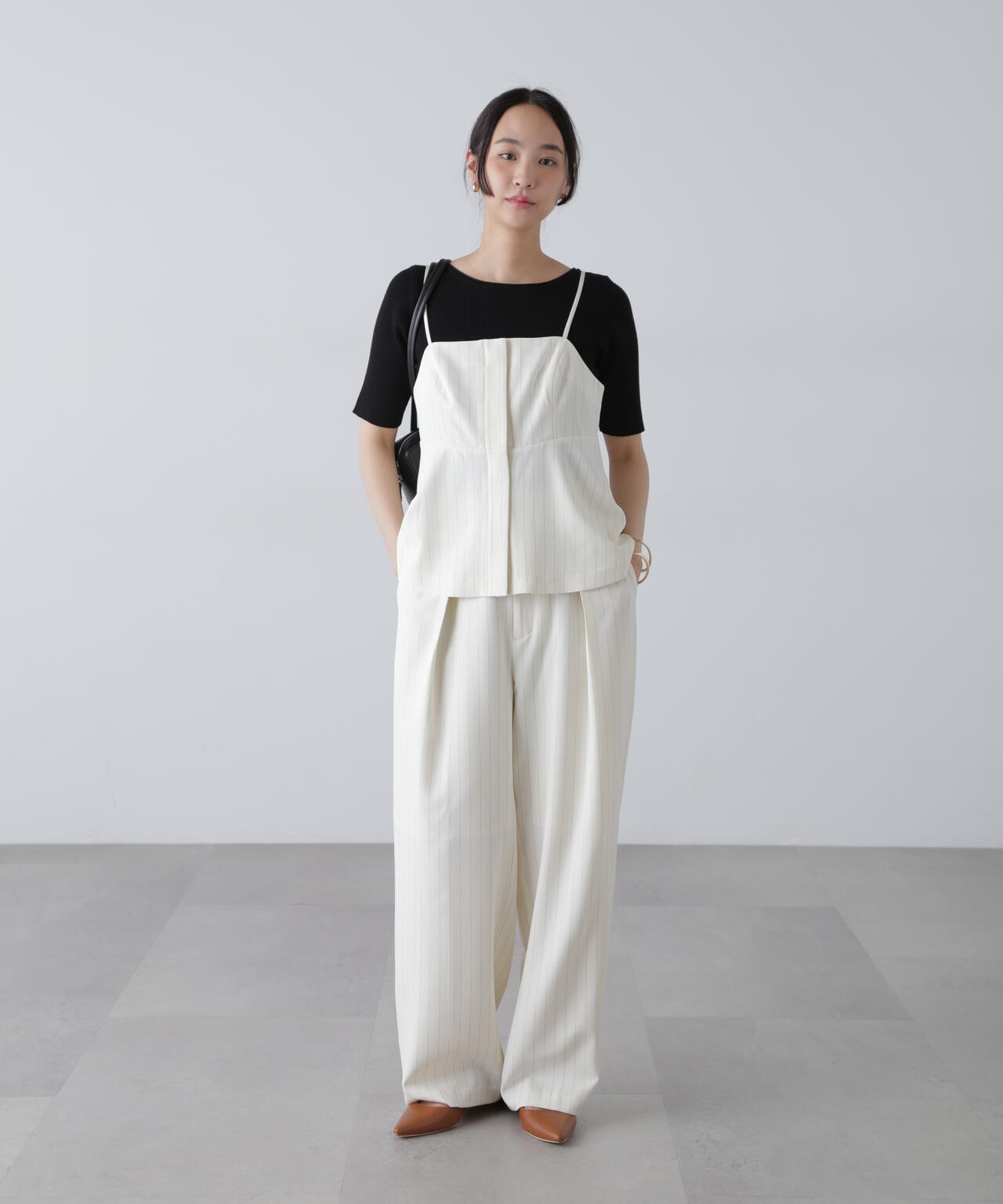 〈セットアップ対応〉ペプラムキャミソールビスチェ