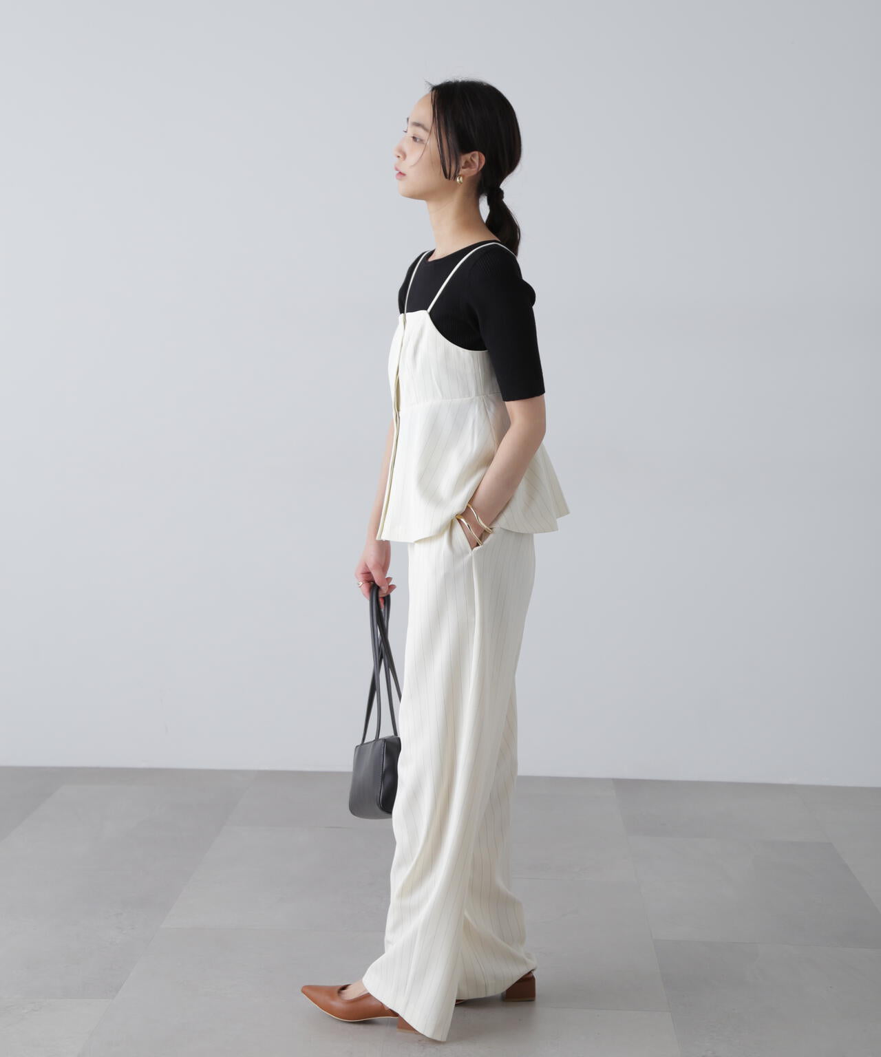 〈セットアップ対応〉ペプラムキャミソールビスチェ