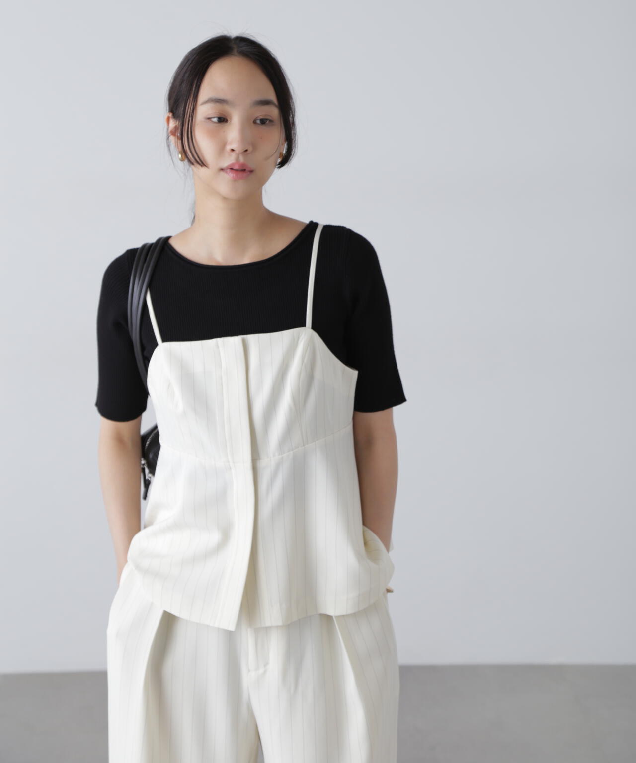 〈セットアップ対応〉ペプラムキャミソールビスチェ