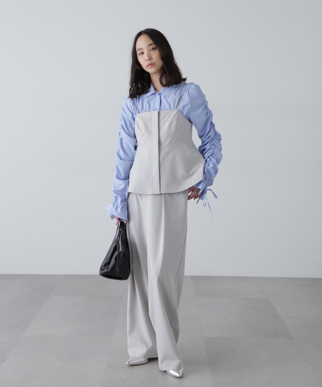 〈セットアップ対応〉ペプラムキャミソールビスチェ