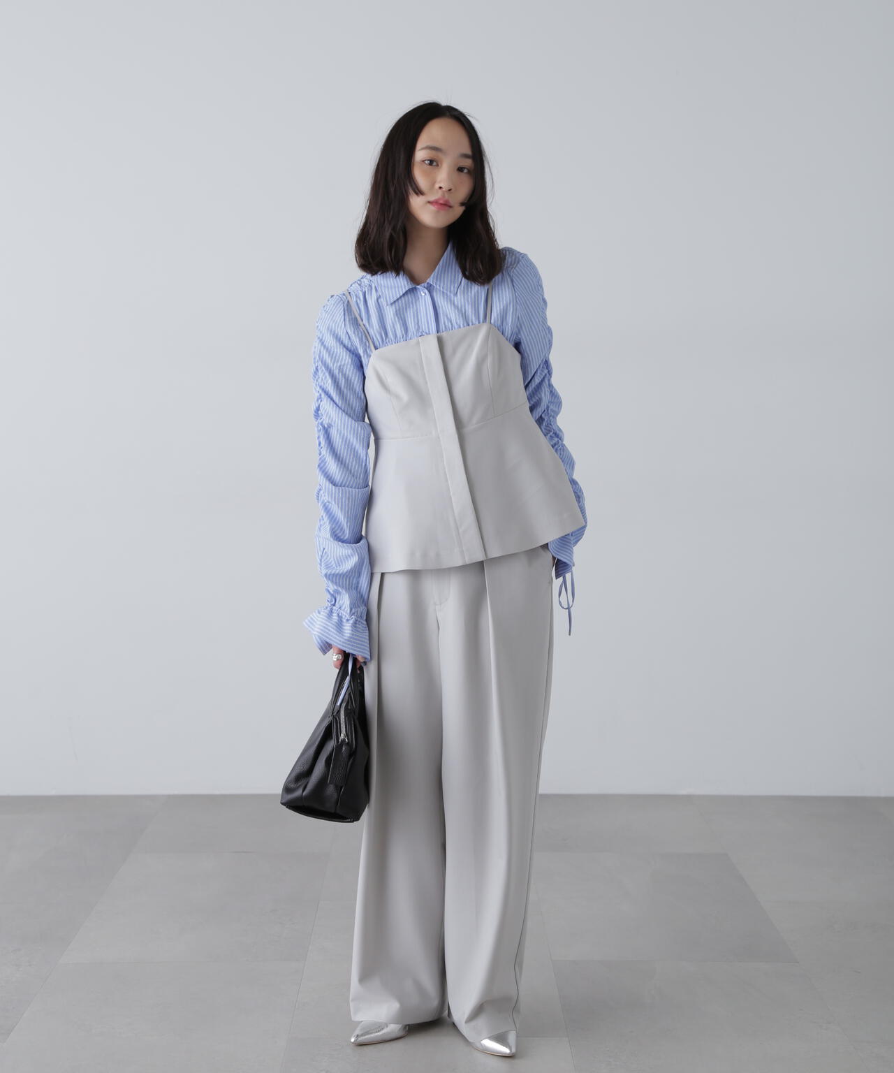 〈セットアップ対応〉ペプラムキャミソールビスチェ