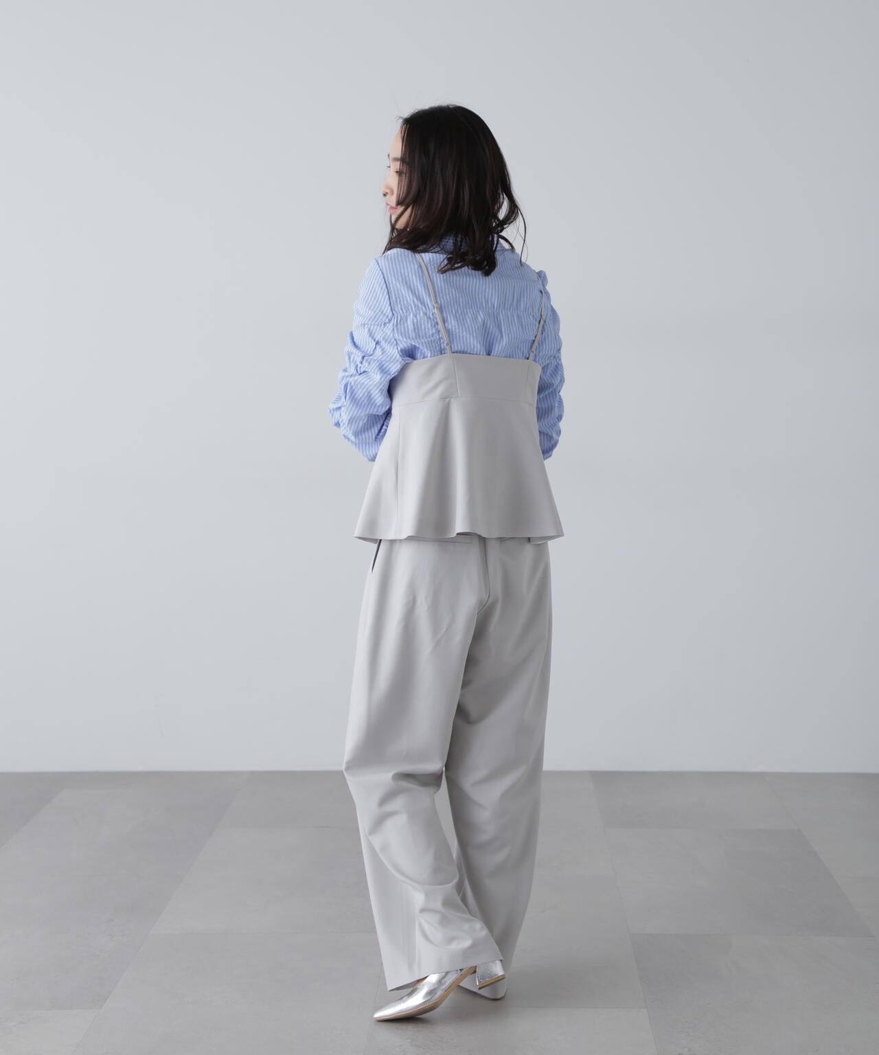 〈セットアップ対応〉ペプラムキャミソールビスチェ