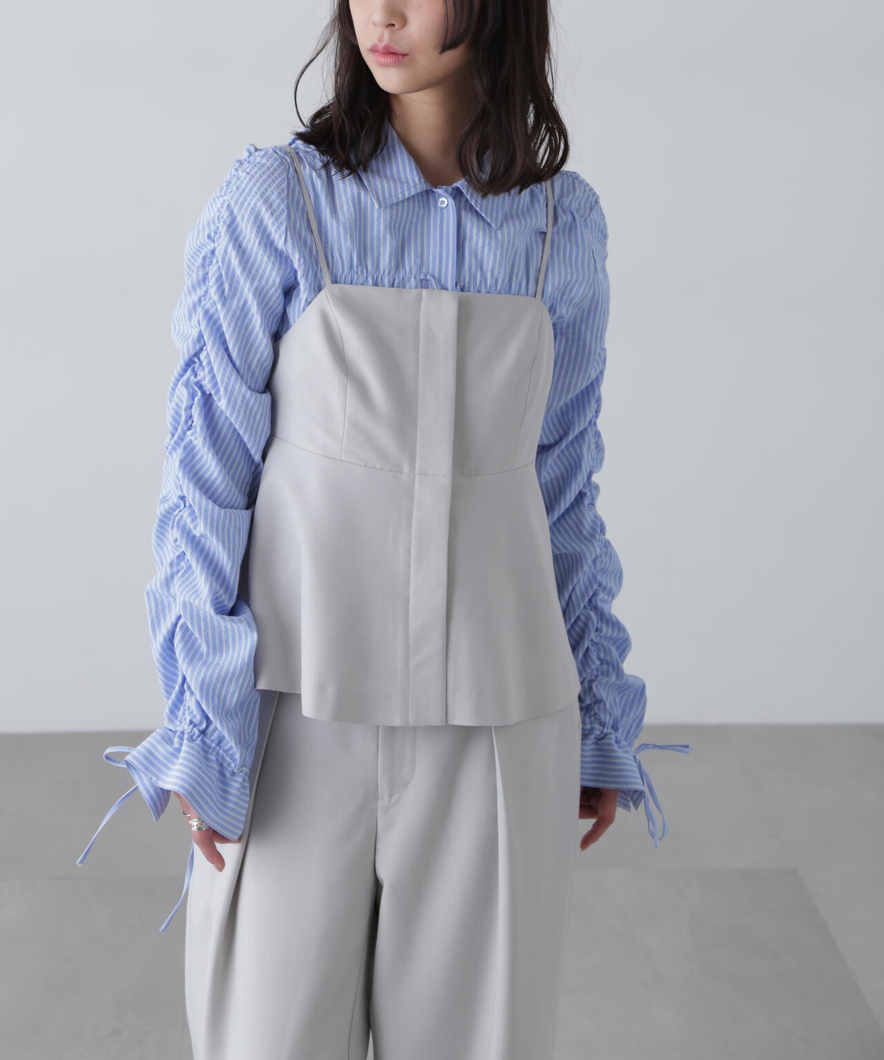 〈セットアップ対応〉ペプラムキャミソールビスチェ