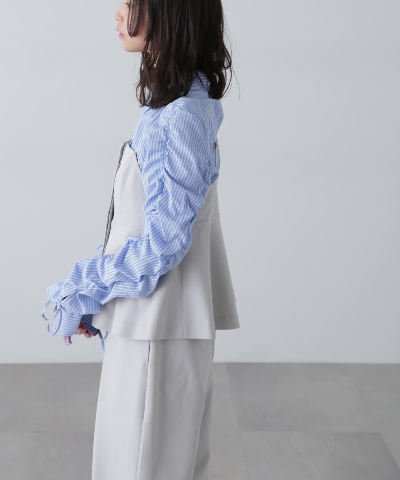 〈セットアップ対応〉ペプラムキャミソールビスチェ