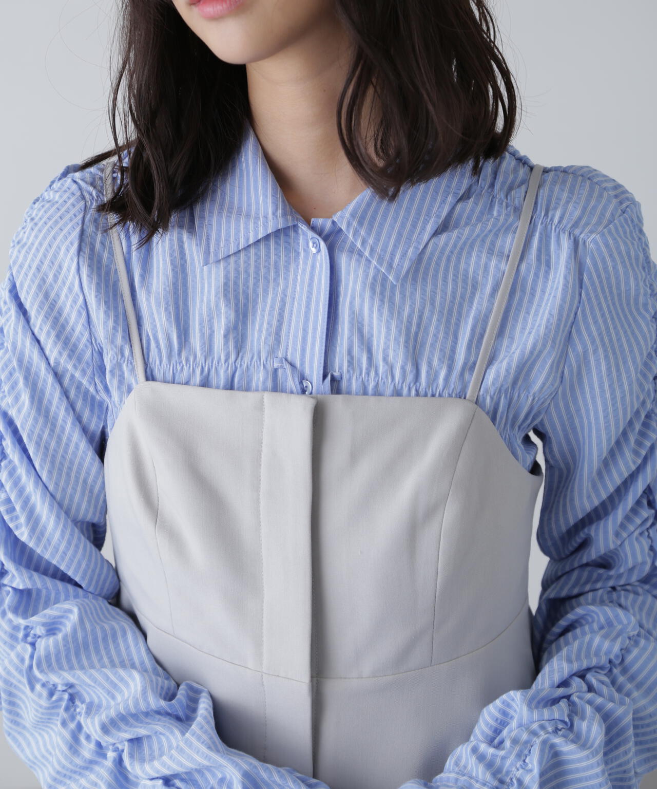 〈セットアップ対応〉ペプラムキャミソールビスチェ