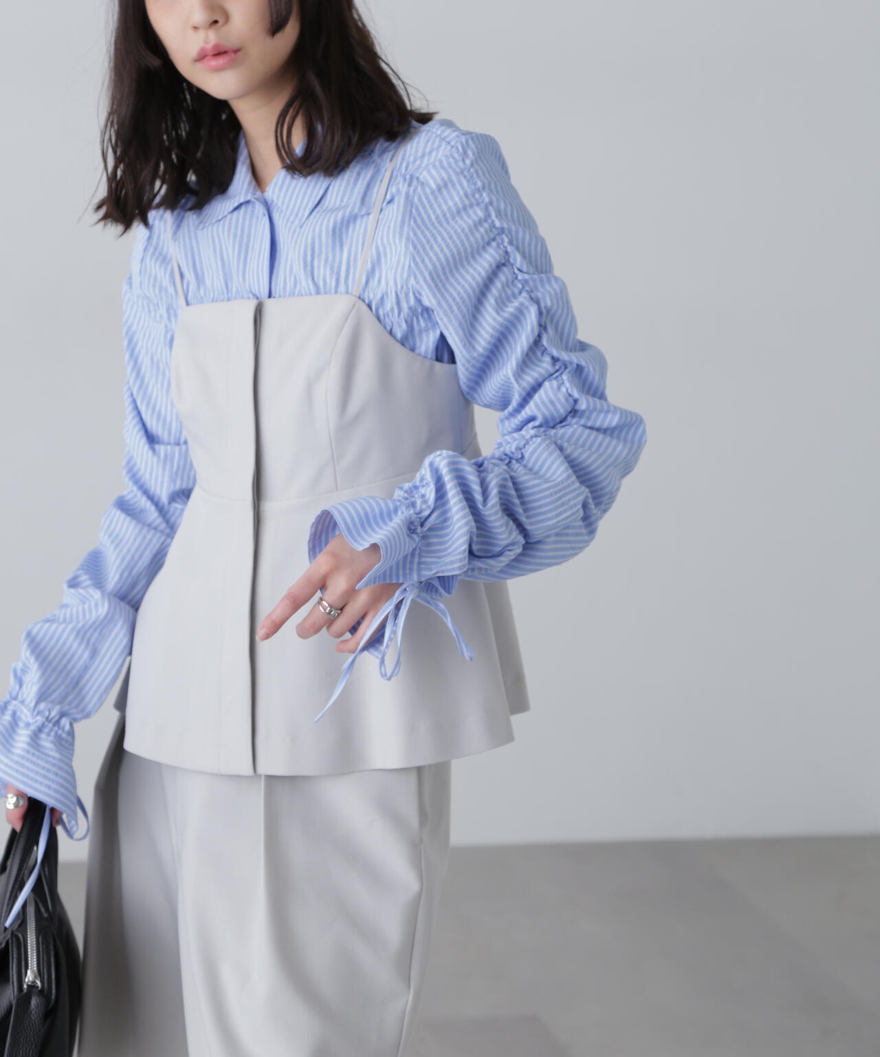 〈セットアップ対応〉ペプラムキャミソールビスチェ