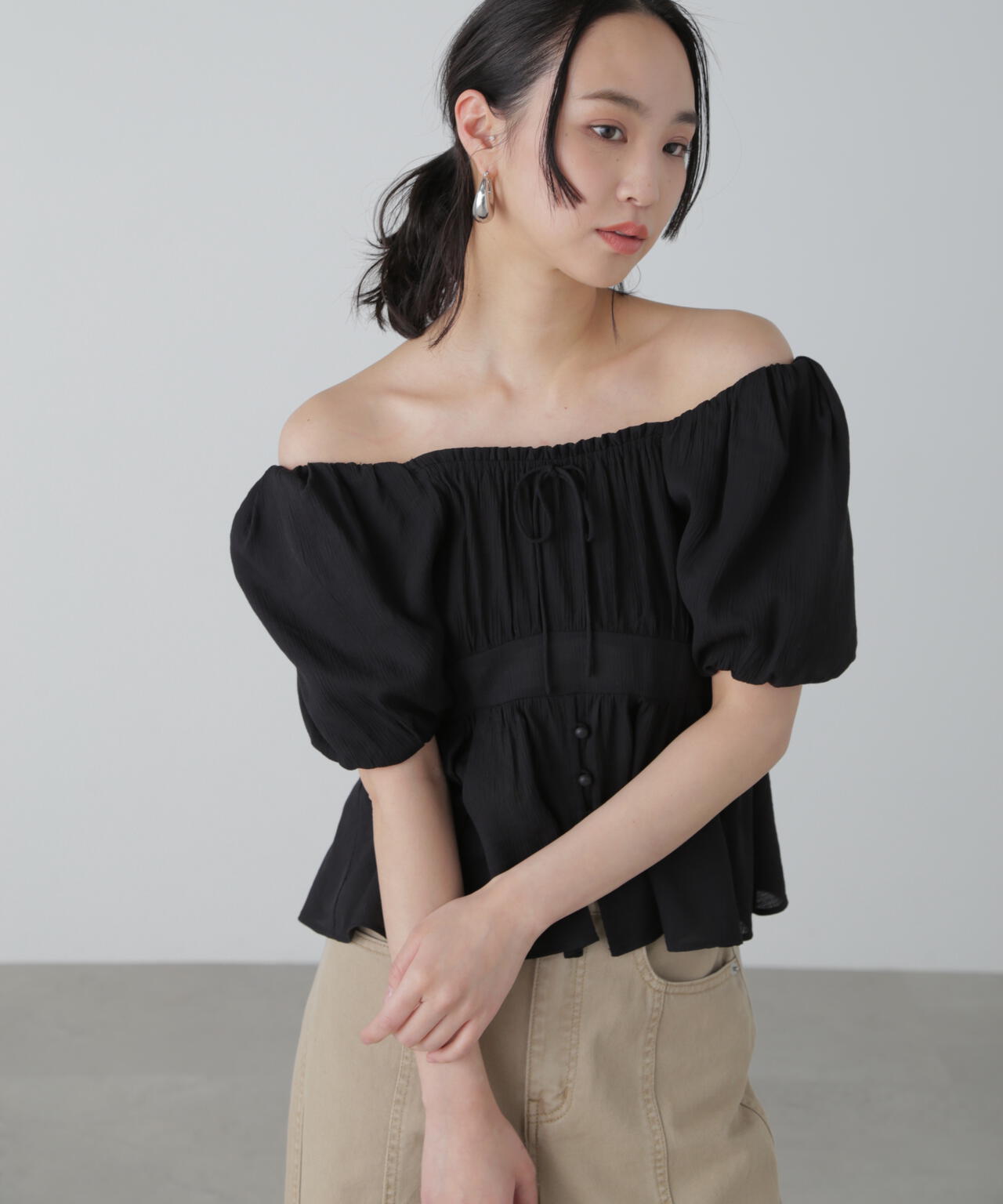 2wayオフショルブラウス