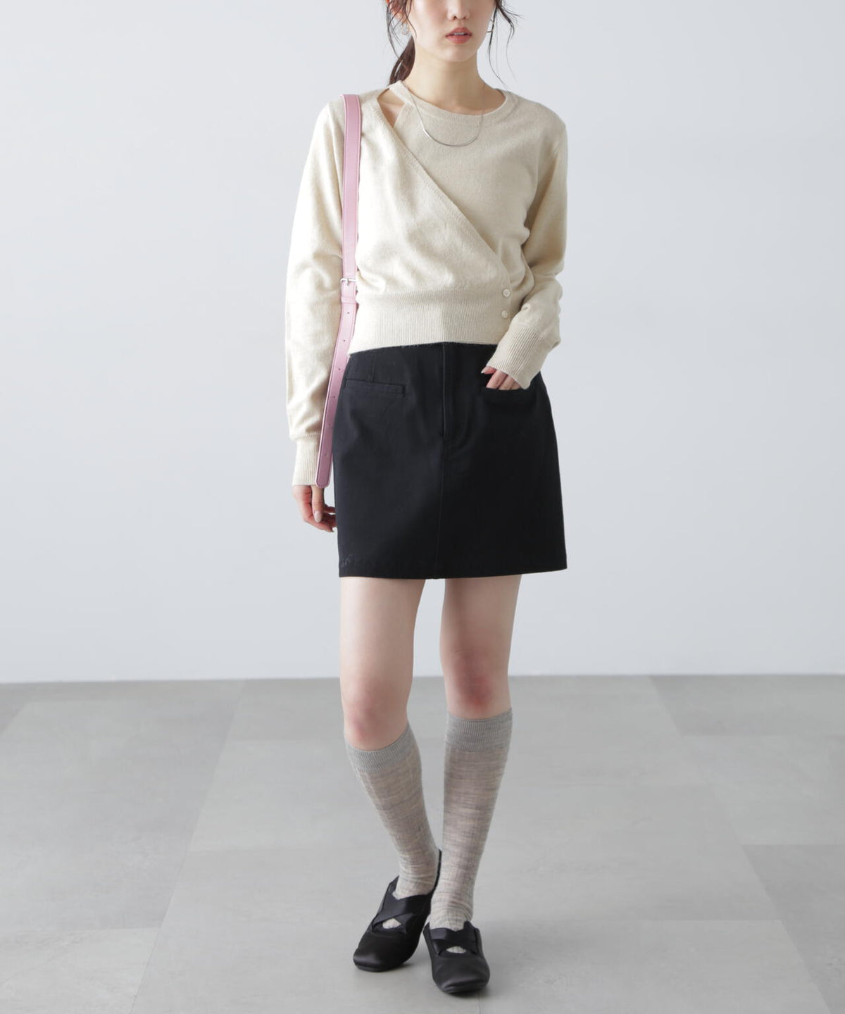 〈セットアップ対応〉ウォッシュドミニスカート
