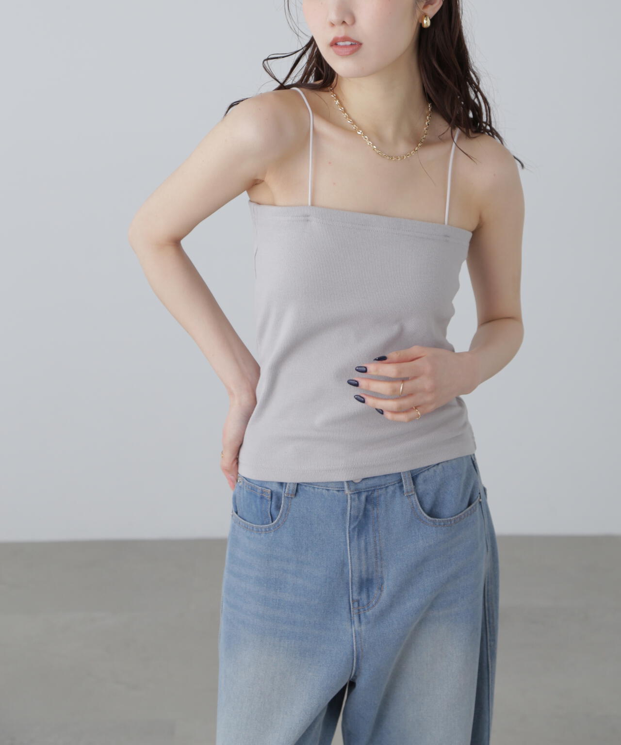 カップ付きベアキャミソール