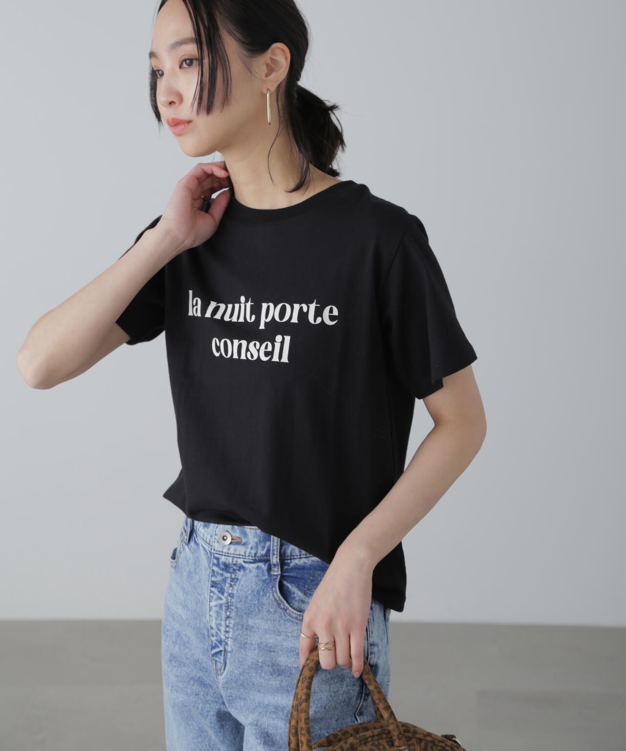 カラーフレンチロゴプリントTシャツ