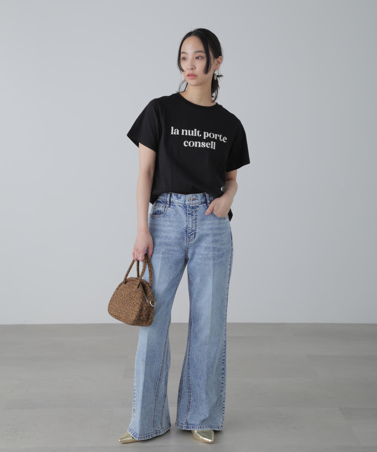 カラーフレンチロゴプリントTシャツ