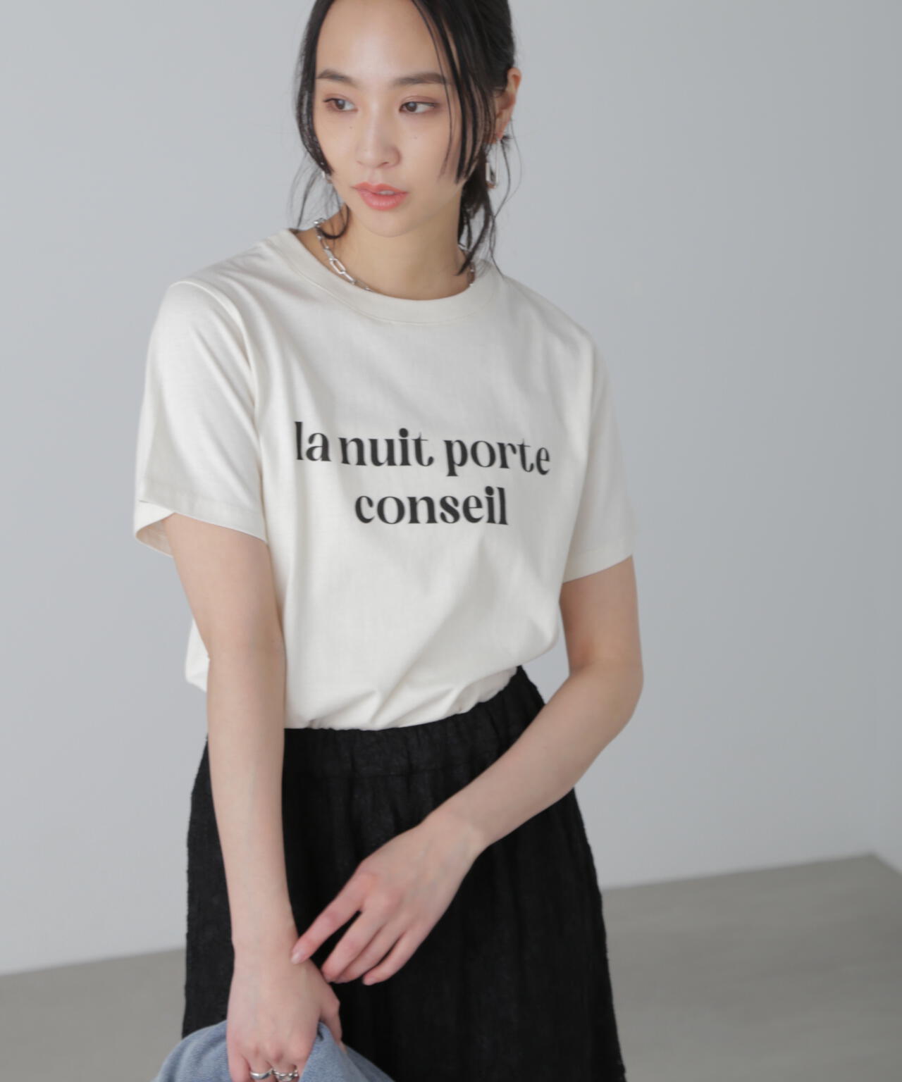 カラーフレンチロゴプリントTシャツ