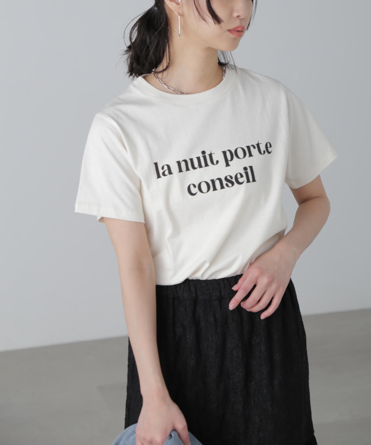 カラーフレンチロゴプリントTシャツ