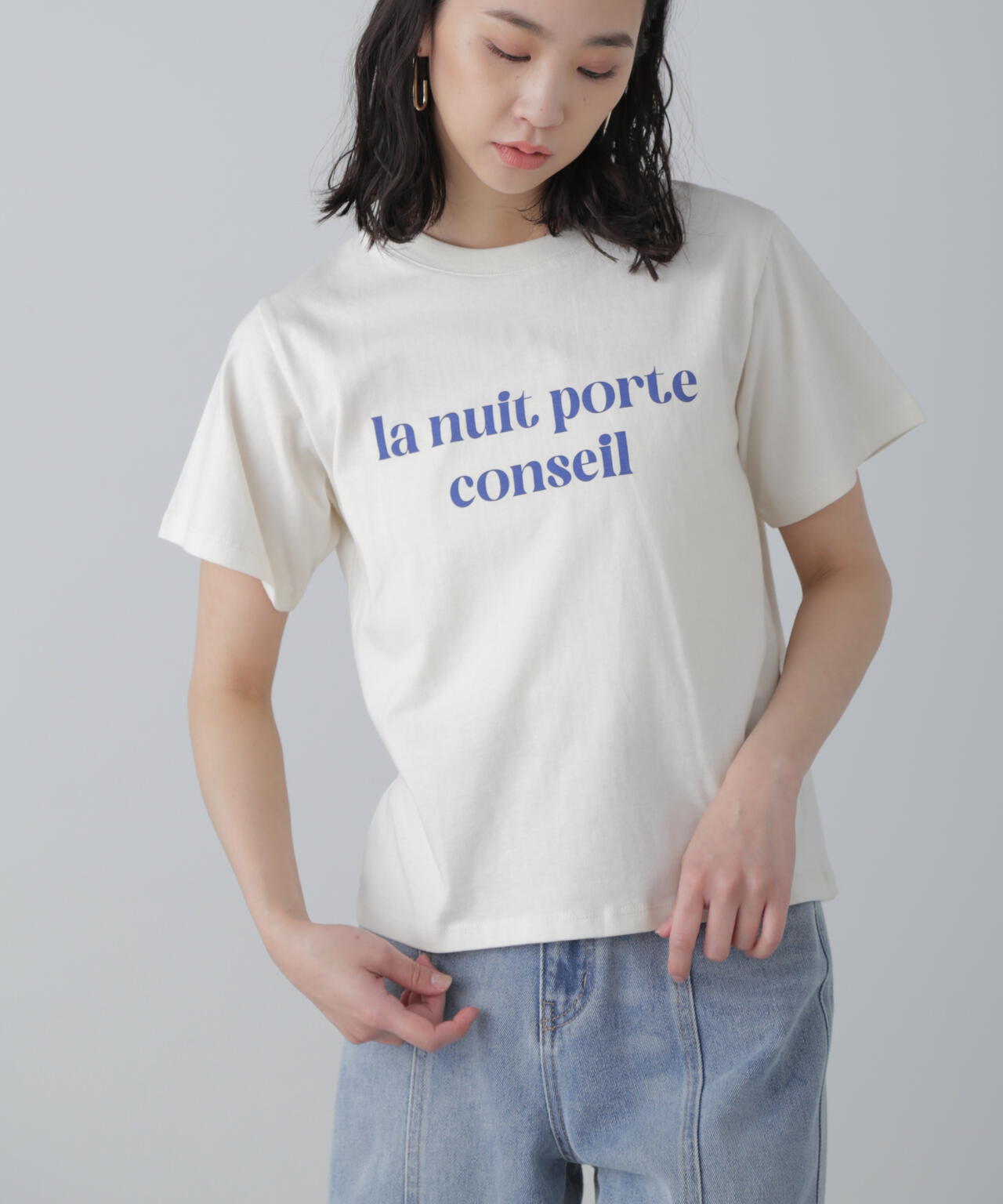 カラーフレンチロゴプリントTシャツ
