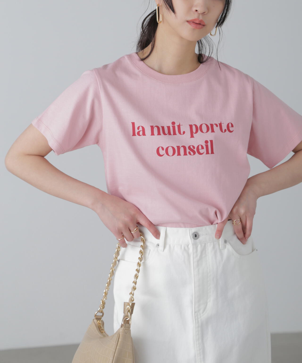 カラーフレンチロゴプリントTシャツ