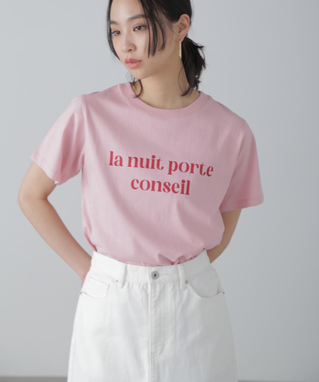 カラーフレンチロゴプリントTシャツ