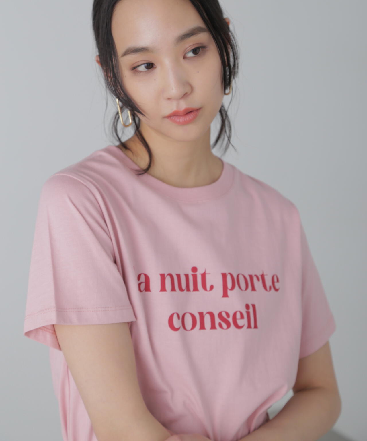 カラーフレンチロゴプリントTシャツ