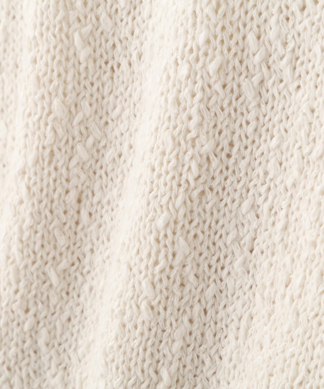 スラブ編み半袖ニット