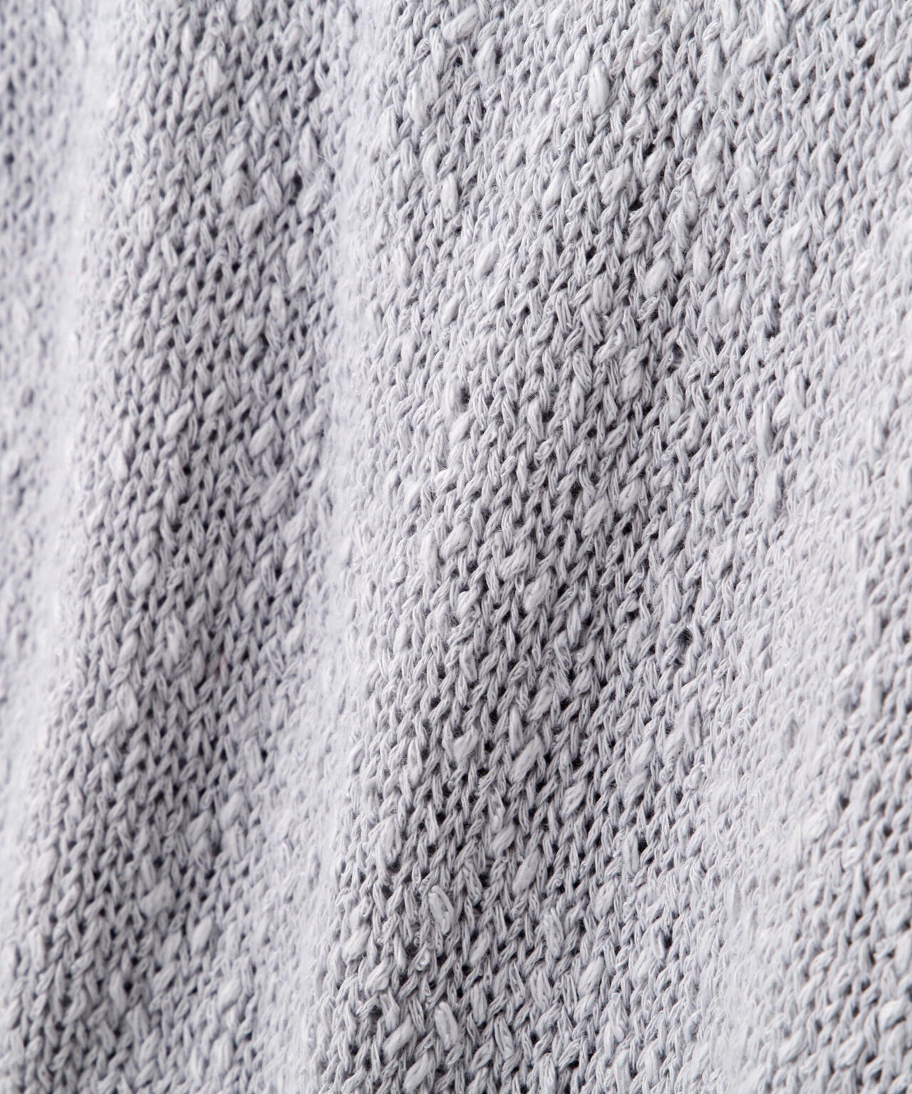 スラブ編み半袖ニット