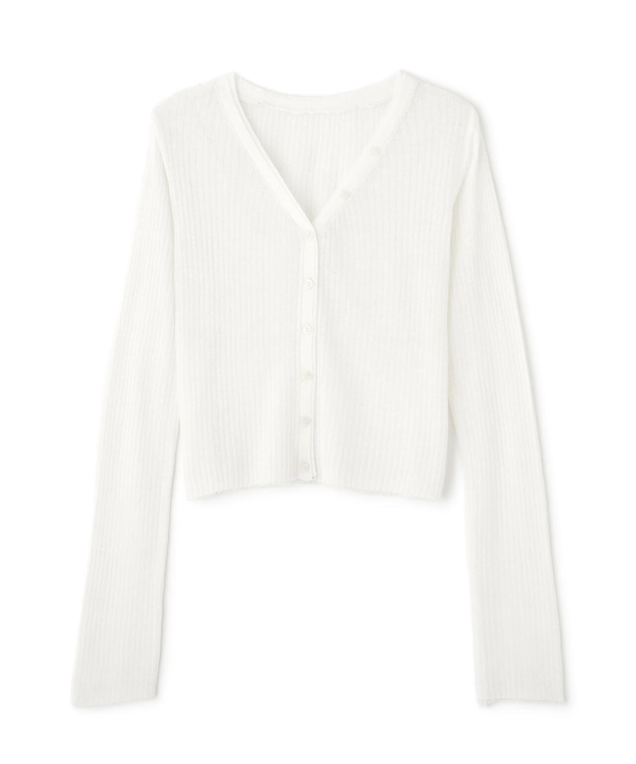 シアーリブニットカーディガン