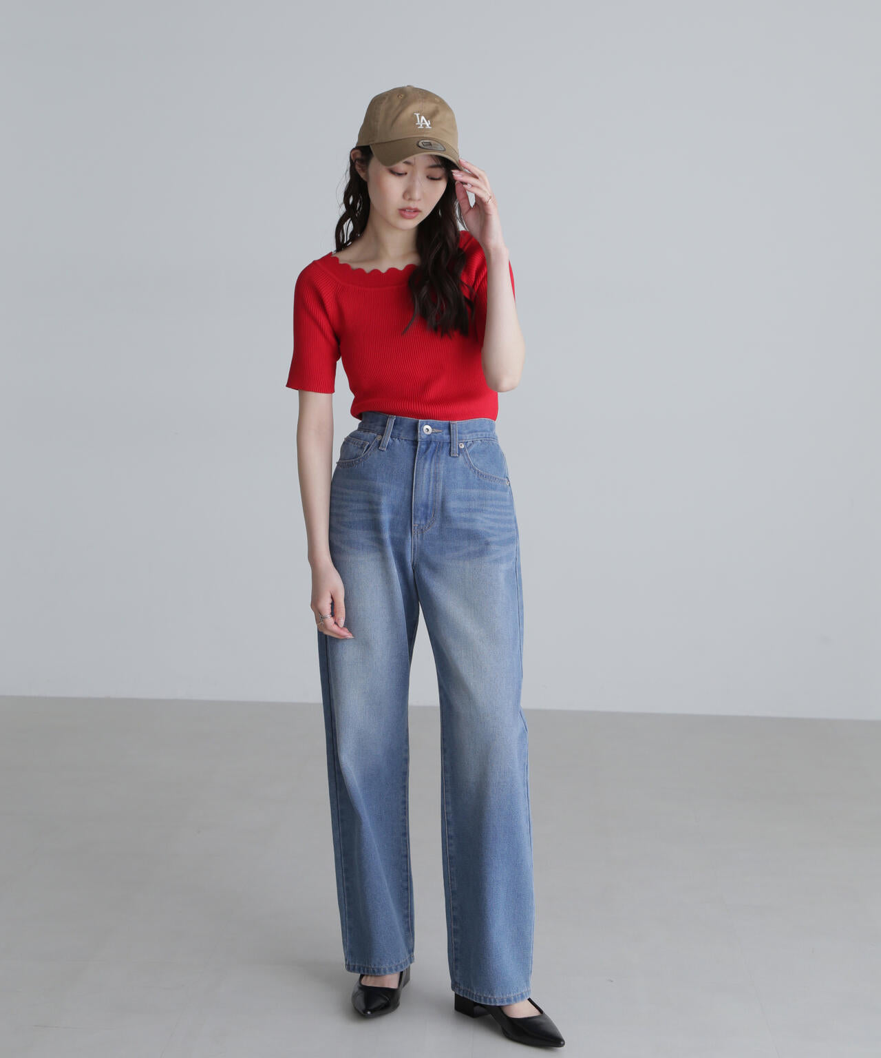 2WAYオフショルスカラップニット