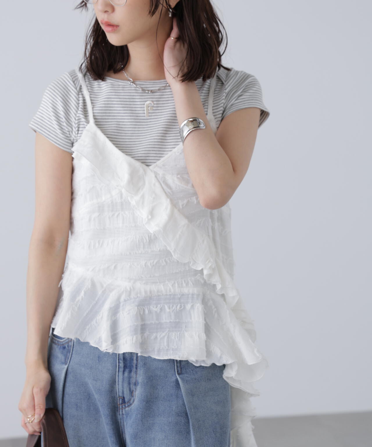 フリンジシャギーアシメブラウス
