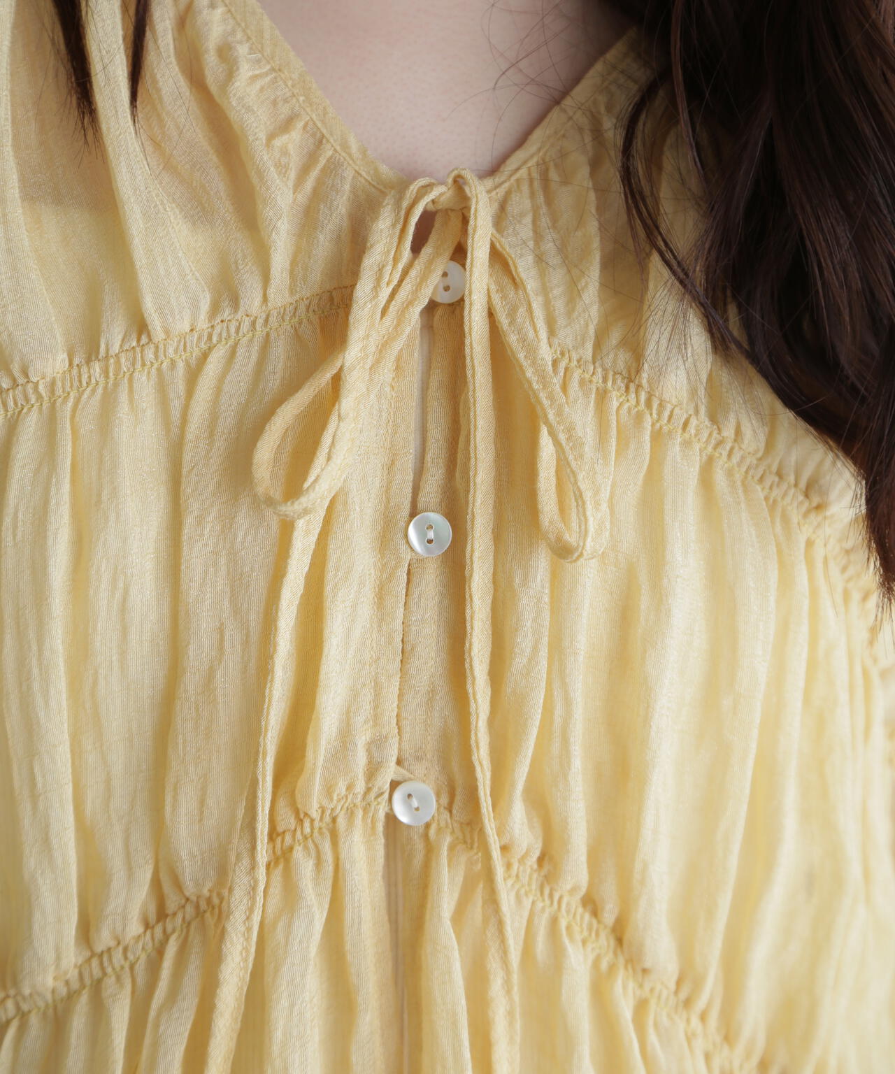 シャーリングドロストチュニックブラウス