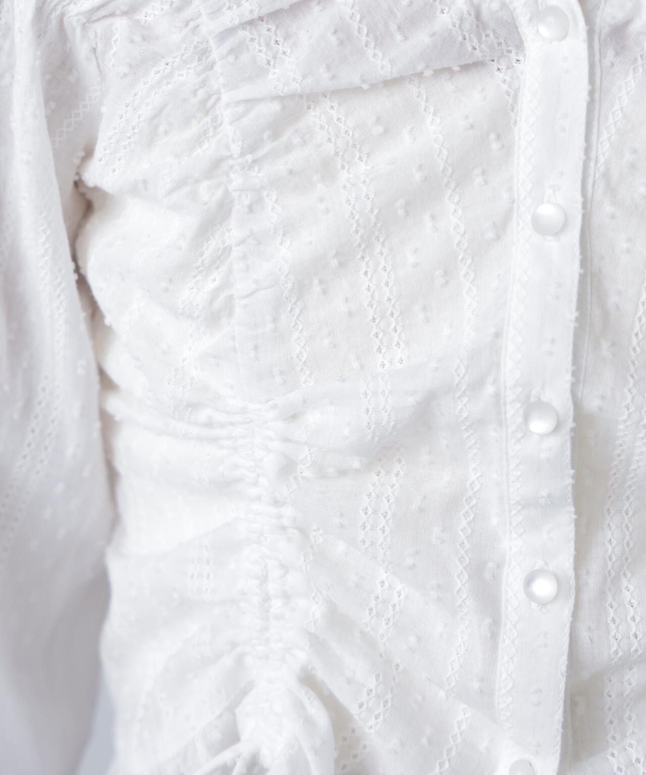 ドロストリボン長袖ブラウス