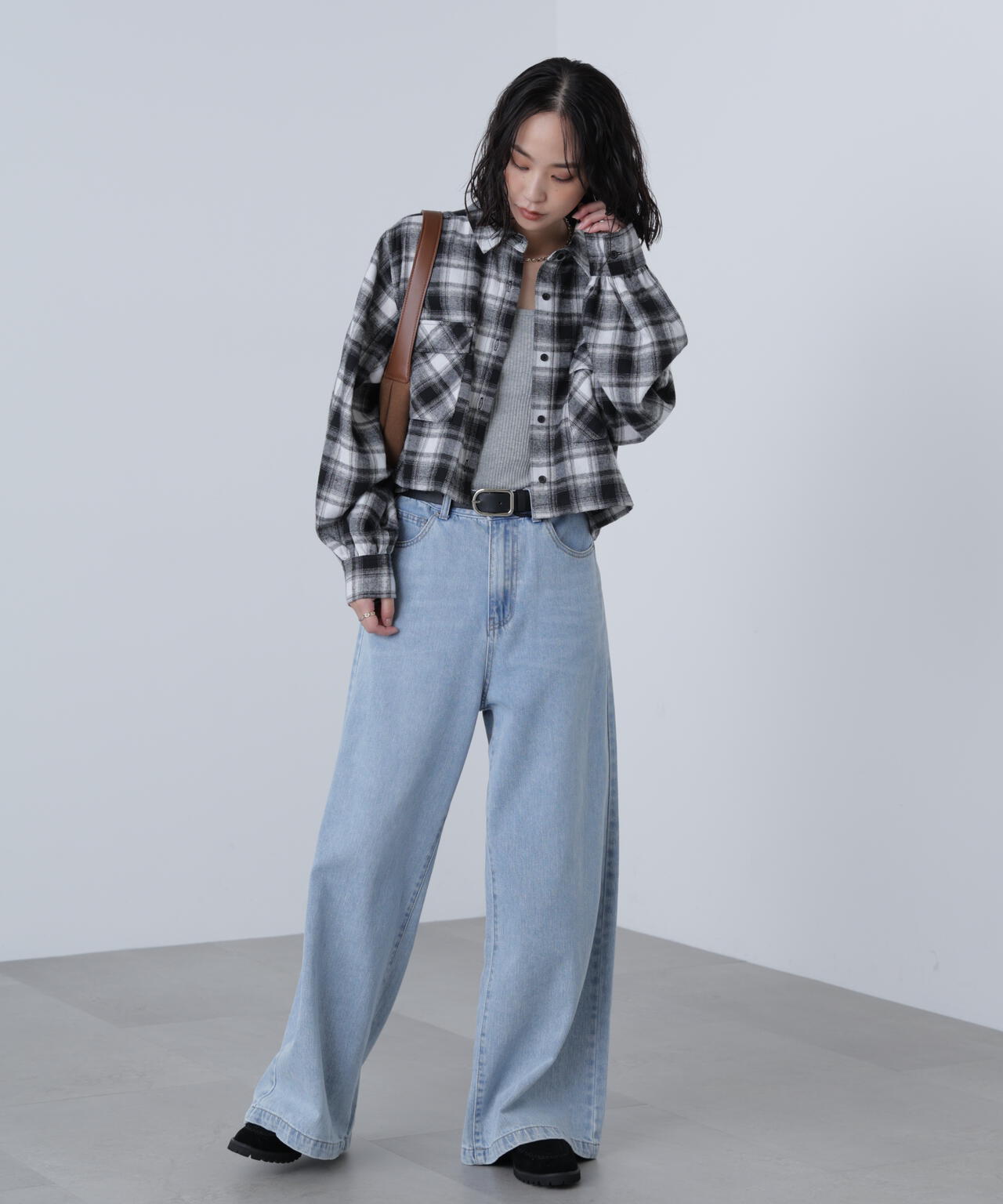 ビッグポケットショート丈シャツ