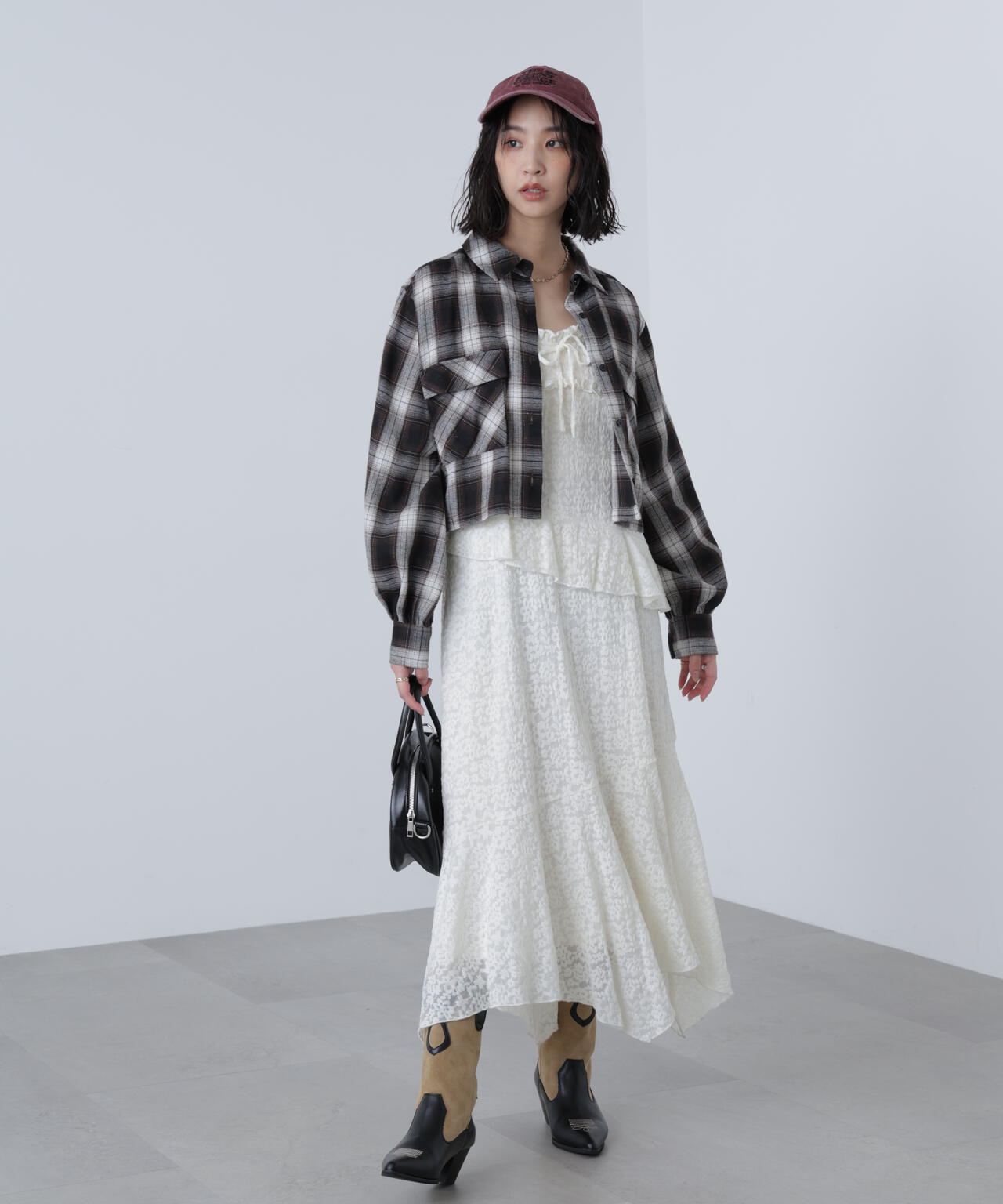 ビッグポケットショート丈シャツ