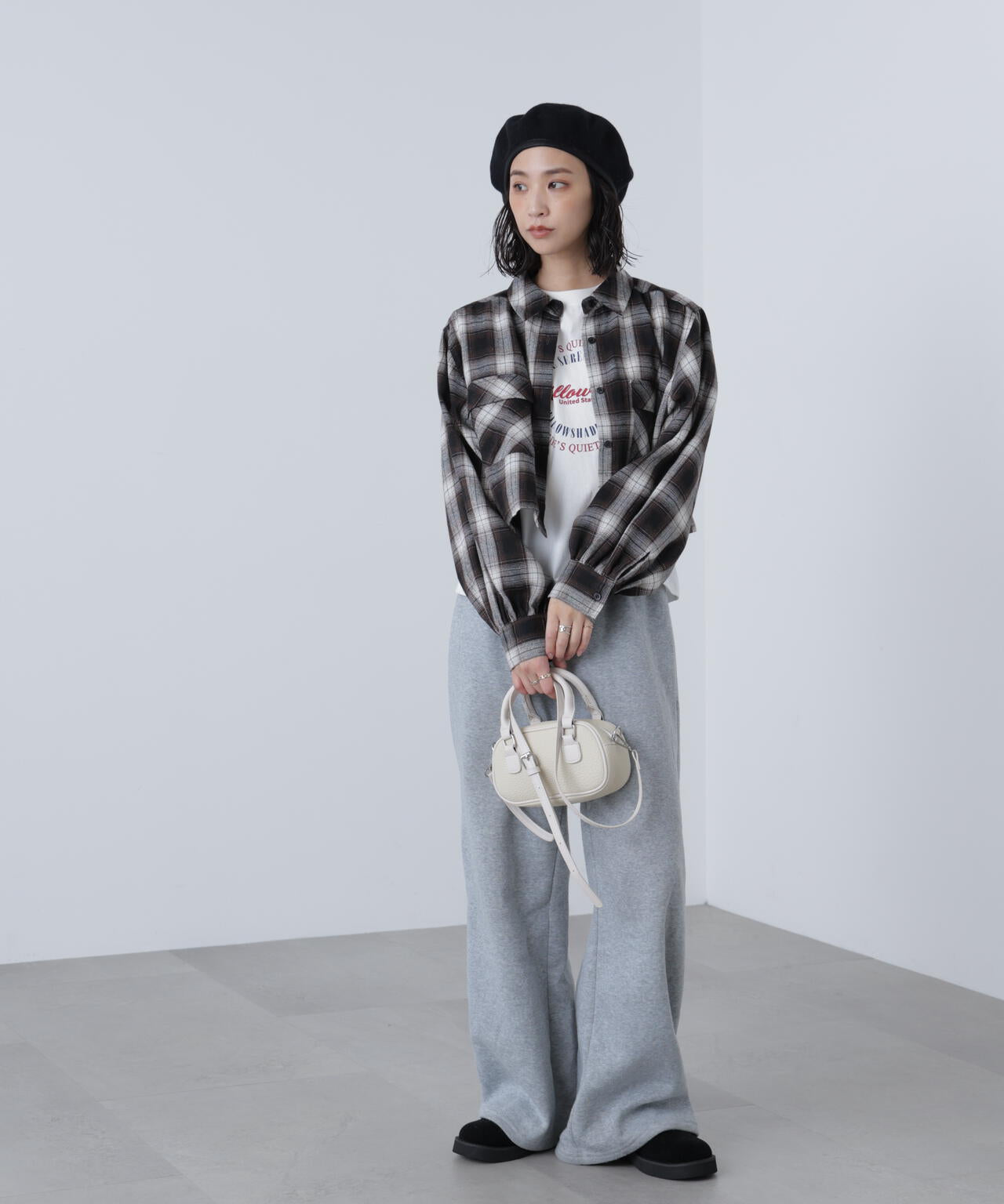 ビッグポケットショート丈シャツ