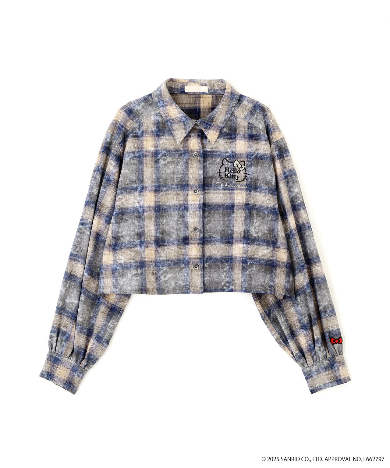 【HELLO KITTY】サンリオキャラクターズコラボ CHECK SHIRT チェックシャツ