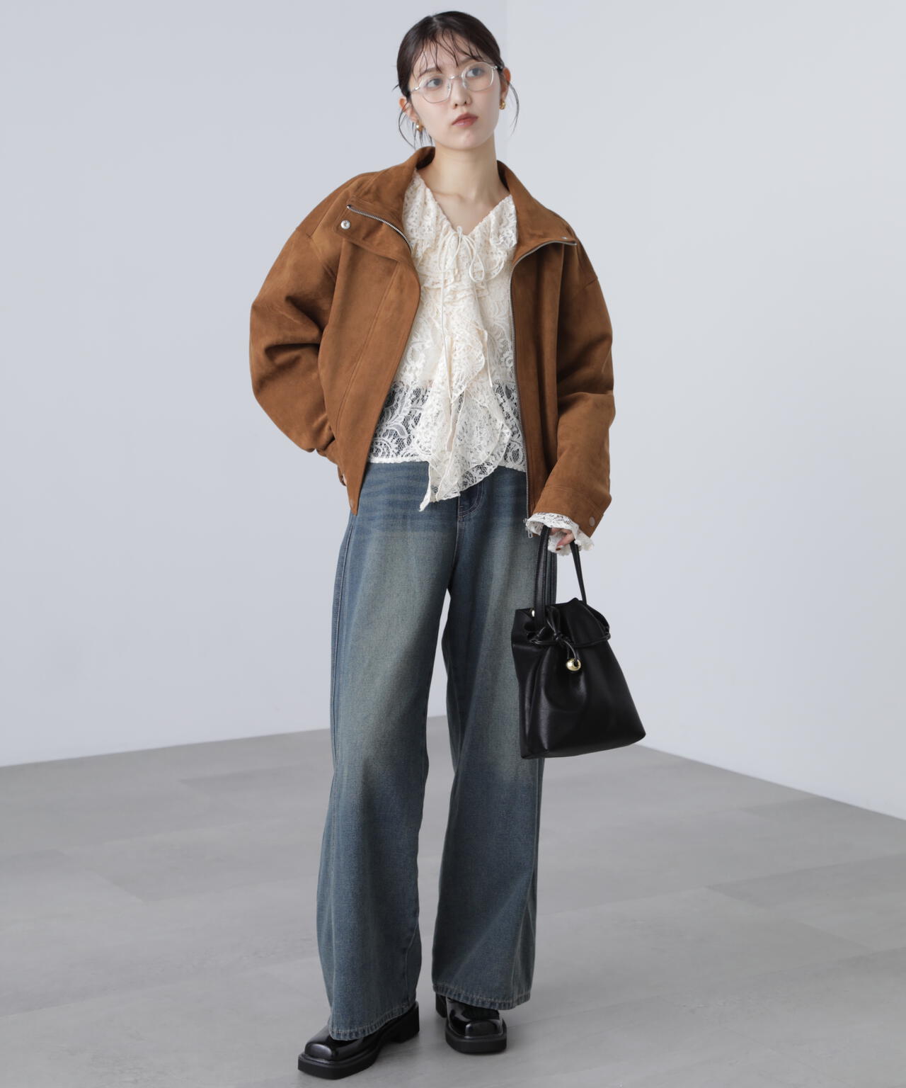 ダブルラッフルフリルブラウス