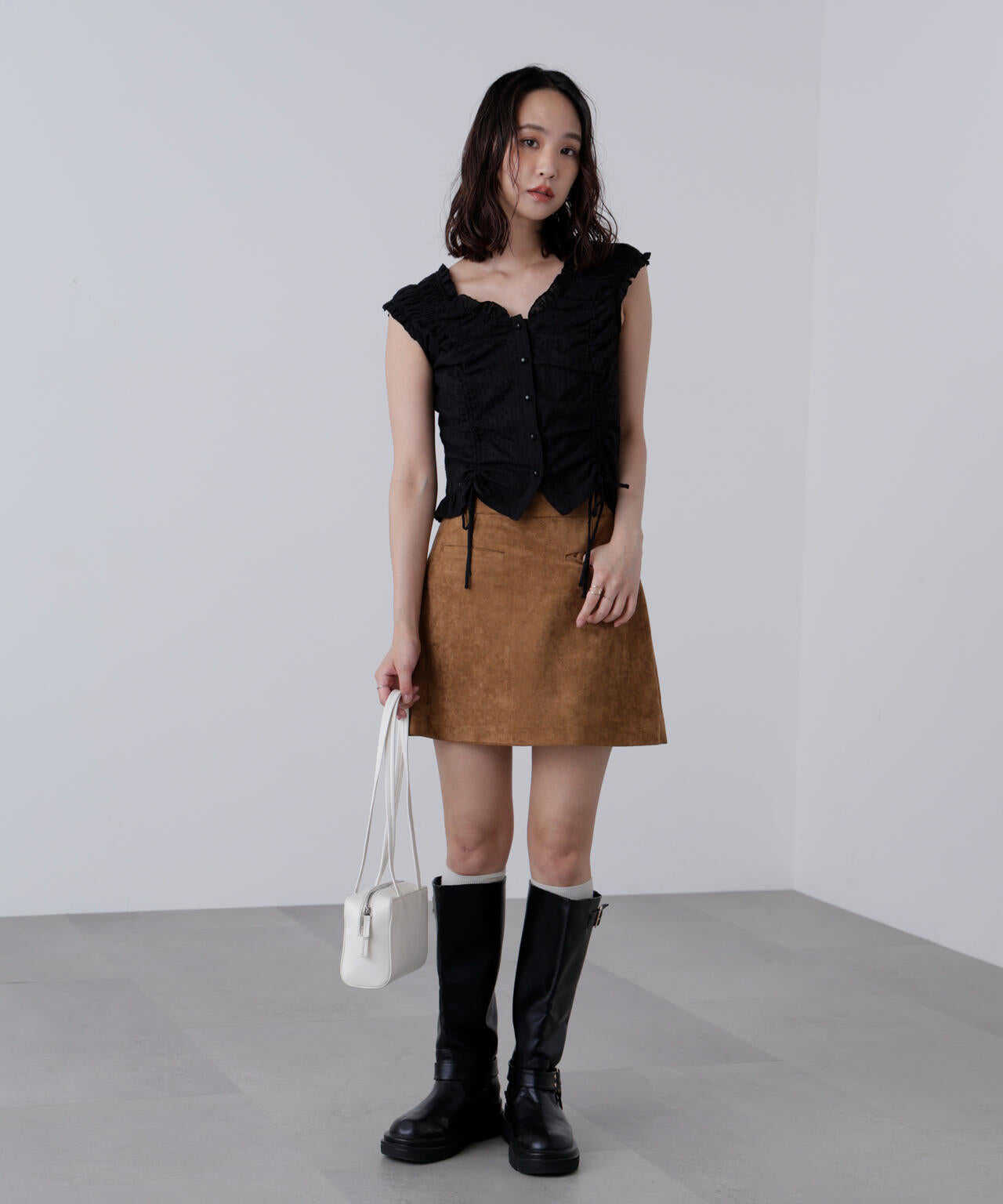 フェイクスウェードポケットミニスカート