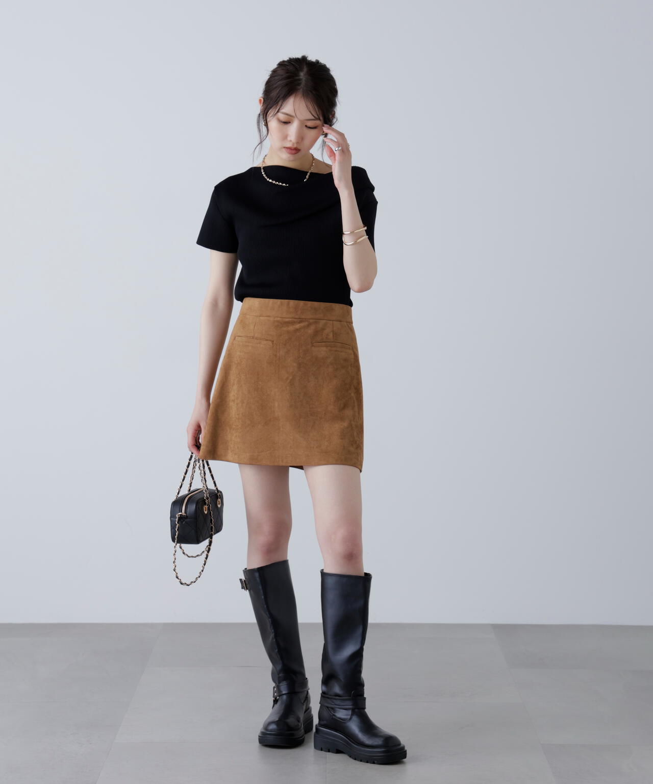 フェイクスウェードポケットミニスカート