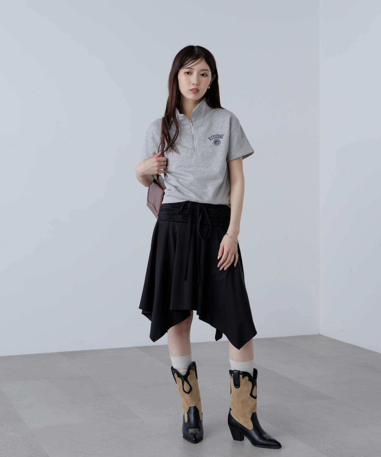 2wayイレヘムミディスカート