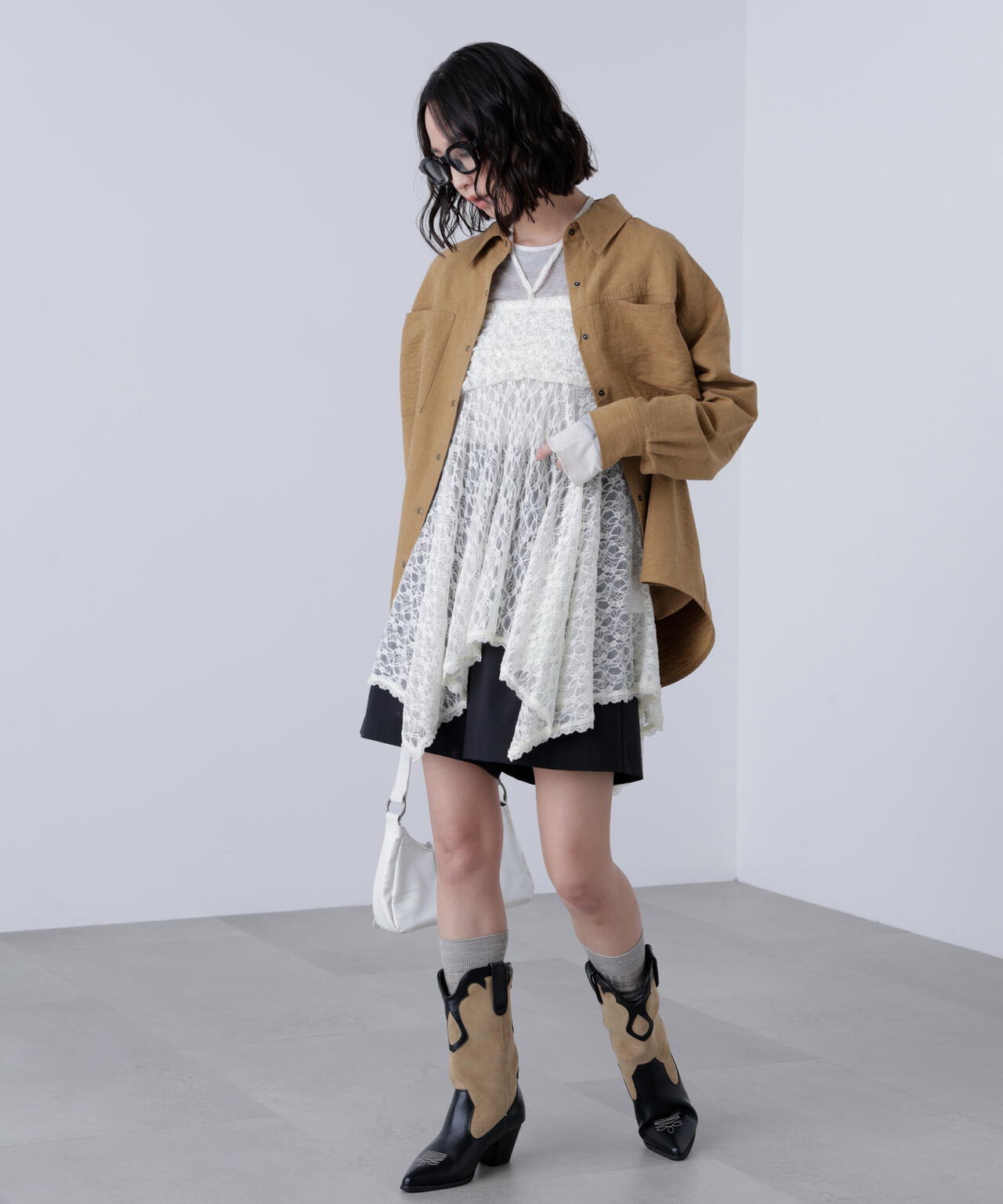 2wayイレヘムミディスカート