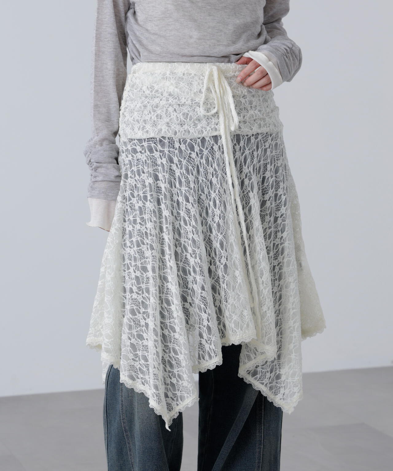 2wayイレヘムミディスカート