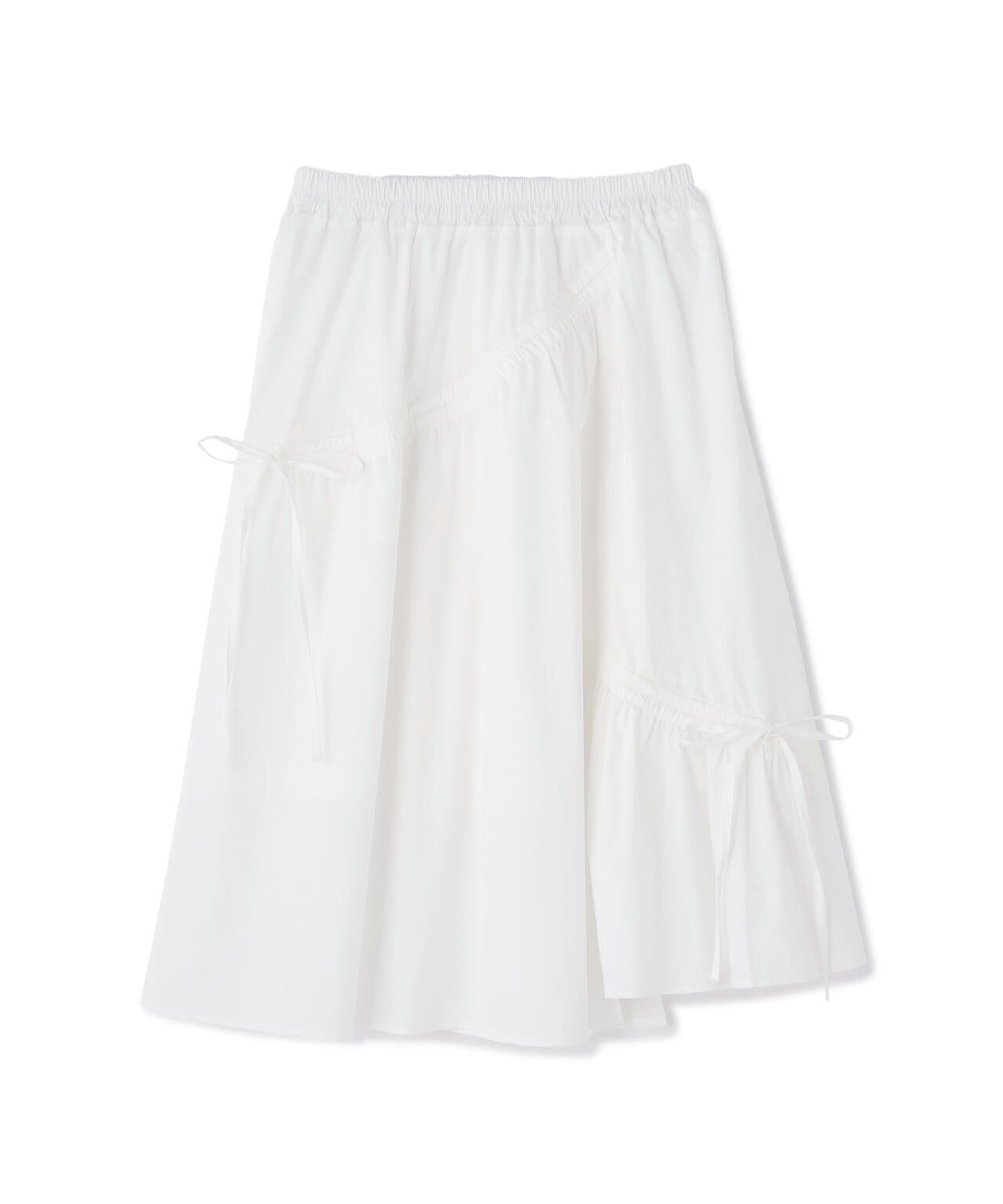 アシメドロストリボンミディスカート