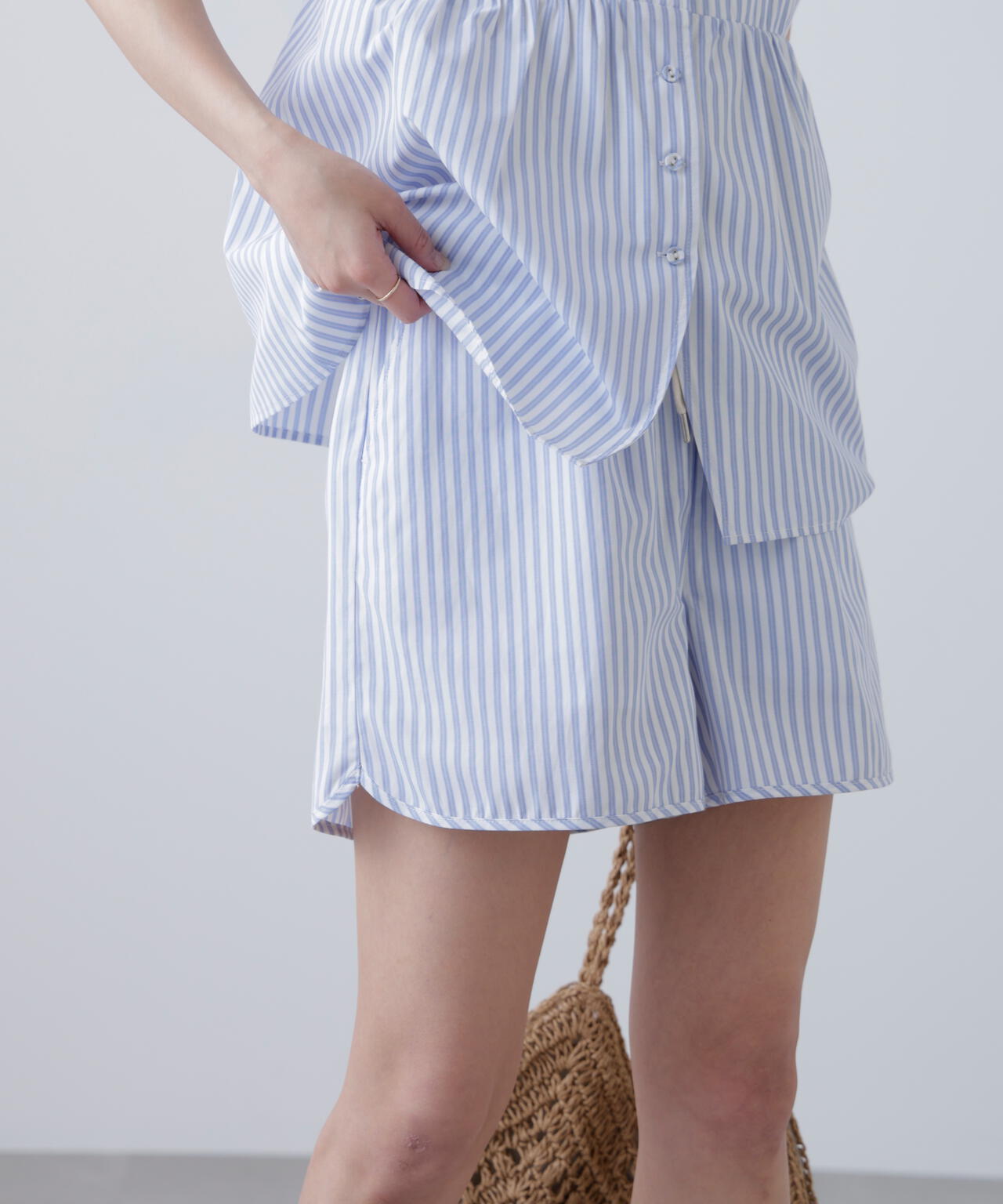 〈セットアップ対応〉ストライプショートパンツ