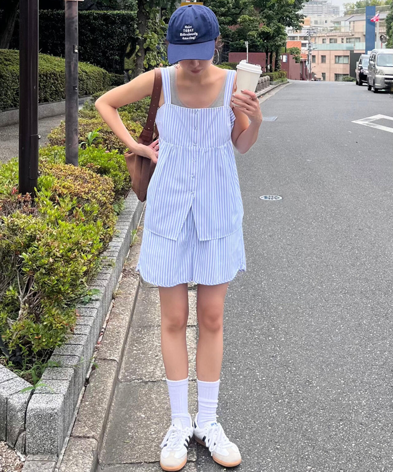 〈セットアップ対応〉ストライプショートパンツ