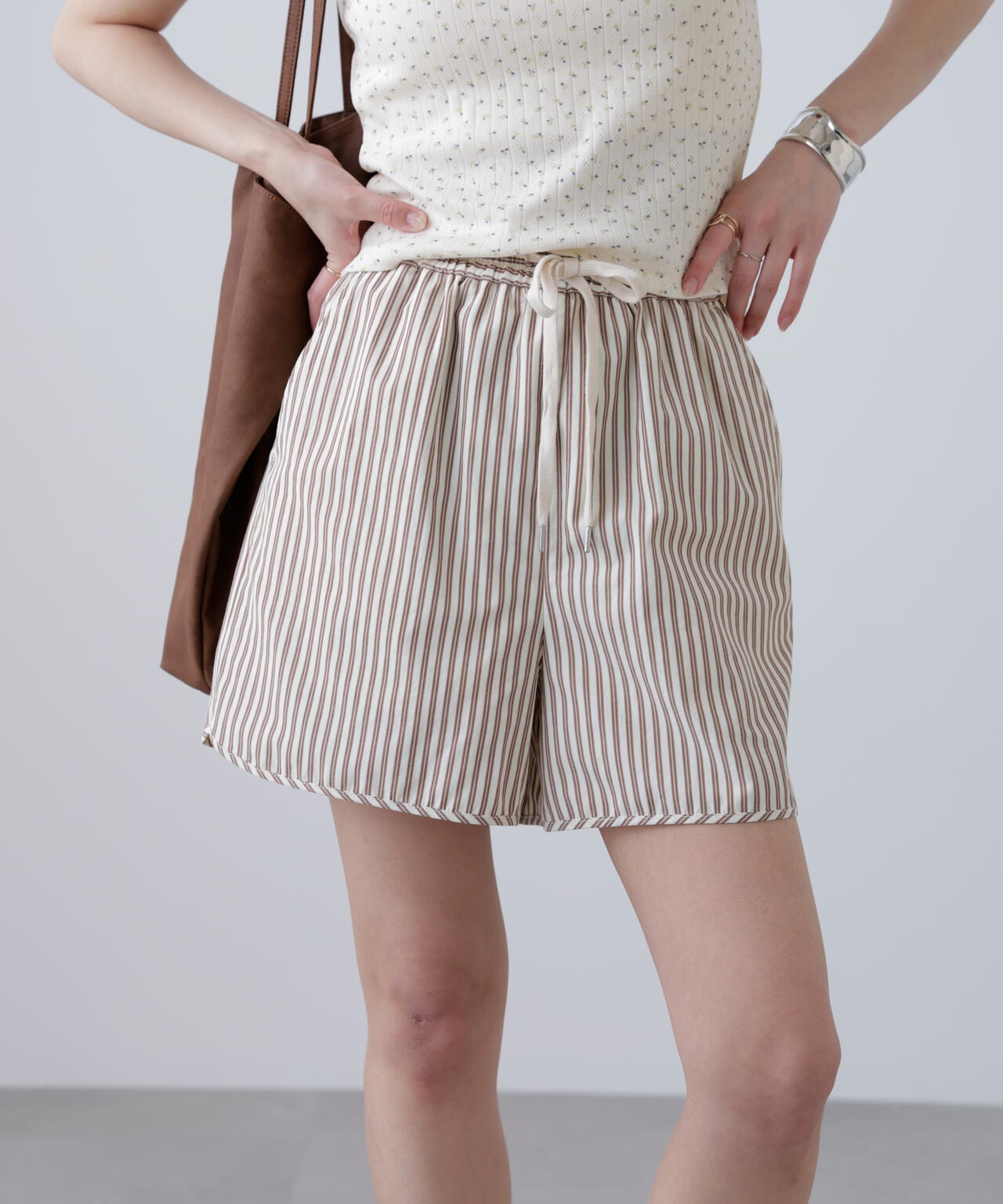〈セットアップ対応〉ストライプショートパンツ