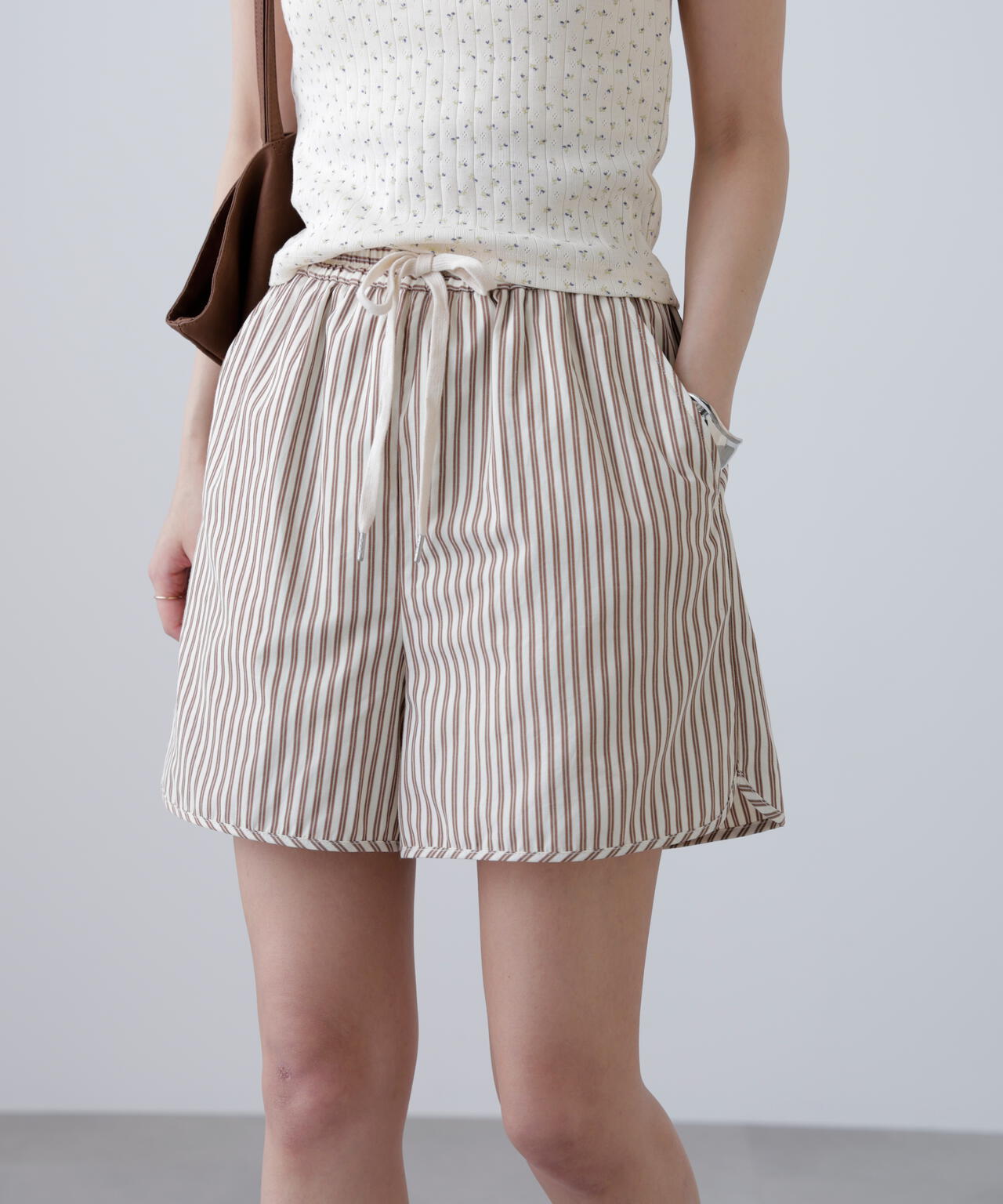 〈セットアップ対応〉ストライプショートパンツ
